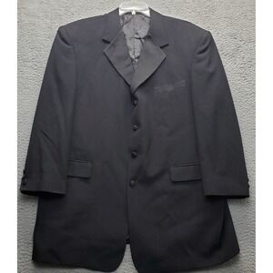 Stacy Adams Blazer Jacket Men Black Lined Notch Lapel Low Moisture-Utility Press